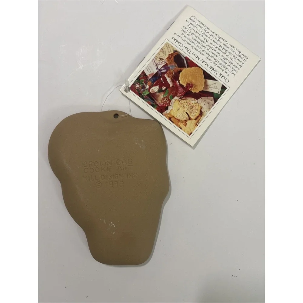 Brown Bag Cookie Art Stoneware Cookie Mold 1993 Squirrel in Overalls Hill Design